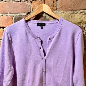 Lord & Taylor Soft Mauve Cardigan with Clear Button Front. Size: Women’s XL
